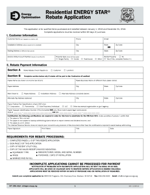 Residential ENERGY STAR Rebate Application
