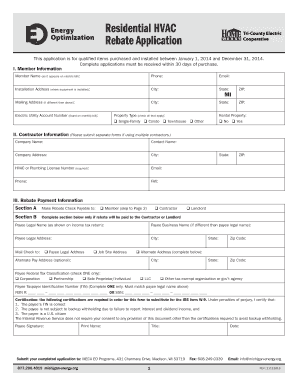 Residential HVAC Rebate Application