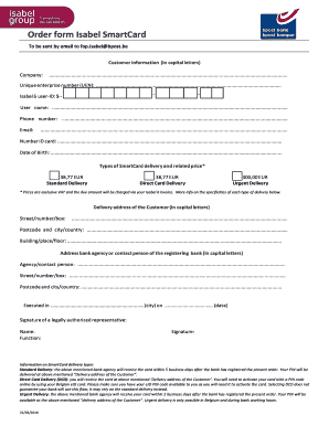 Isabel SmartCard Order Form