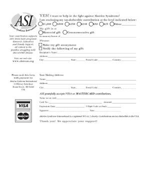 Alstrom Syndrome Donation Form