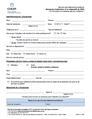 Demande d’obtention d’un dispositif du DSQ
