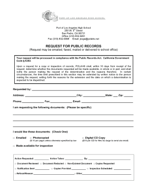 Public Records Request Form