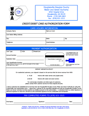 Credit/Debit Card Authorization Form