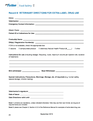 Veterinary Directions for Extra-Label Drug Use