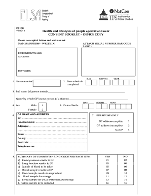 Health and Lifestyles Consent Booklet