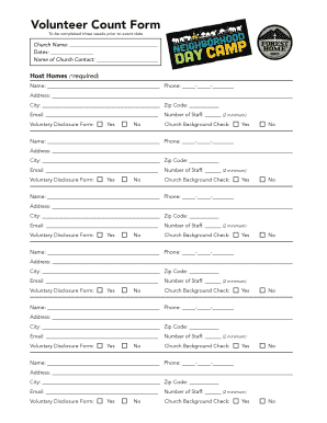 Volunteer Count Form