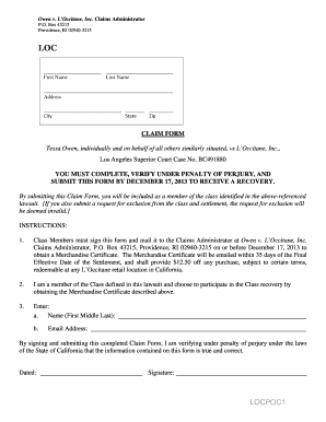 L'Occitane Class Action Claim Form