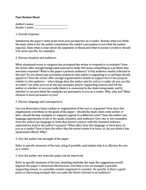 Peer Review Sheet
