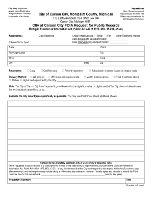 Michigan FOIA Request for Public Records