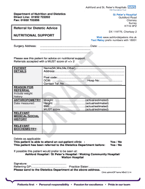 Referral for Dietetic Advice