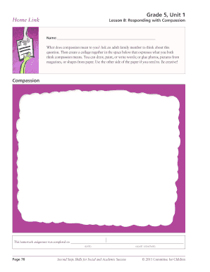 Grade 5 Compassion Homework Assignment
