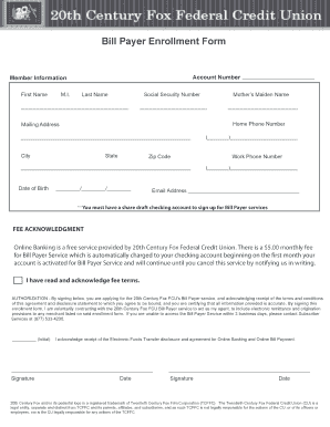 Bill Payer Enrollment Form