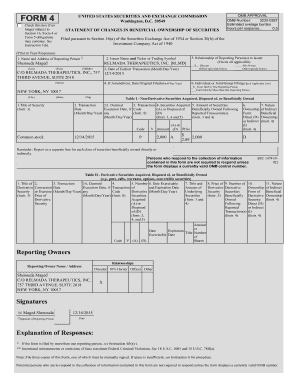 Form 4 Statement of Changes in Beneficial Ownership