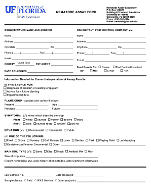 Nematode Assay Form