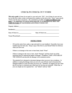 Check-In/Check-Out Form