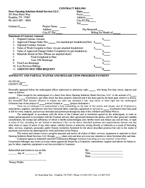 Contract Billing and Partial Waiver Release