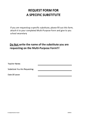 Substitute Request Form