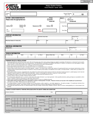 Ampco System Parking Keycard Request Form