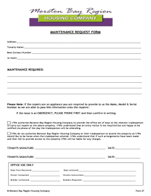 Maintenance Request Form