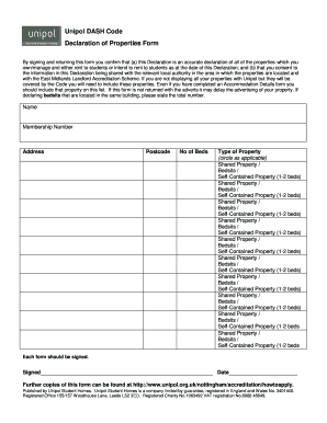 Unipol Declaration of Properties Form