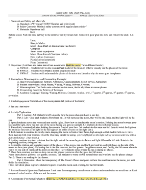 Moon Phases Lesson Plan