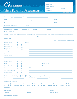 Male Fertility Assessment Form