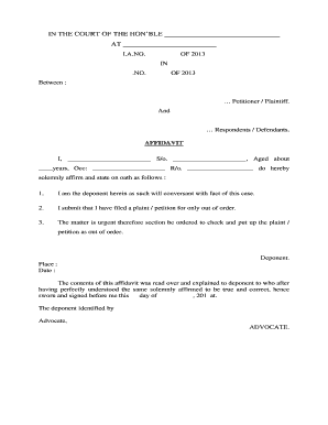 Out of Order Petition