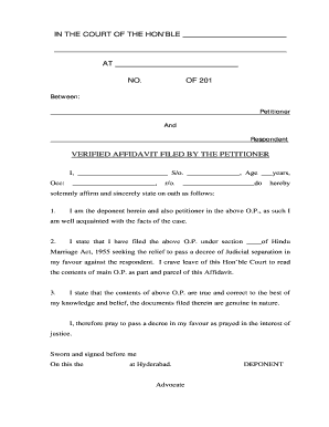 Judicial Separation Affidavit