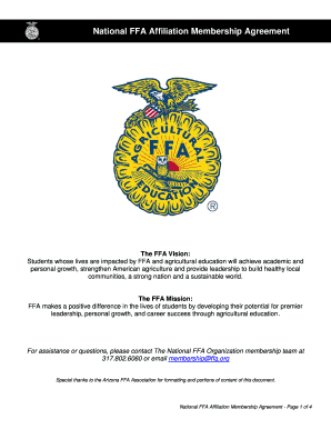 National FFA Affiliation Membership Agreement
