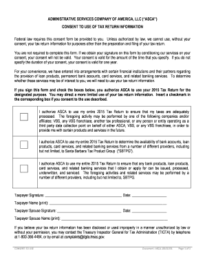 Consent to Use of Tax Return Information