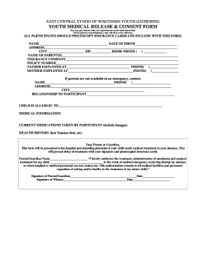 Youth Medical Release & Consent Form