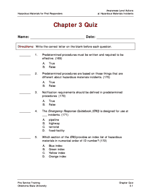 Hazardous Materials Quiz