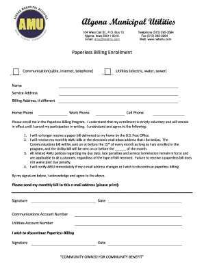 Paperless Billing Enrollment Form