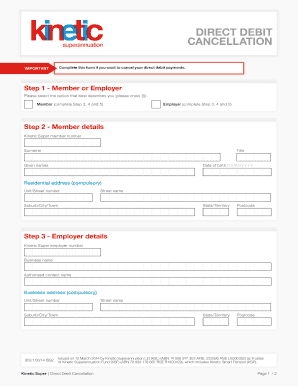 Direct Debit Cancellation Form