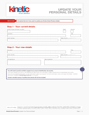 Kinetic Smart Pension Update Form