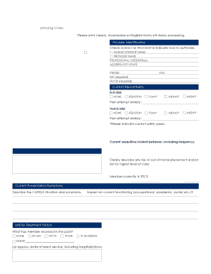 Texas Outpatient Treatment Request