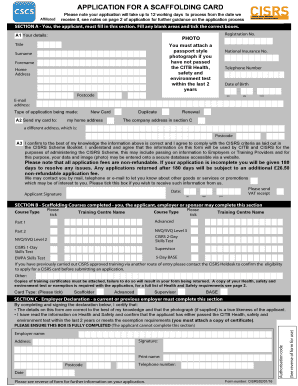 CISRS Scaffolders, Advanced, Supervisors, BASE Application Form - cisrs org