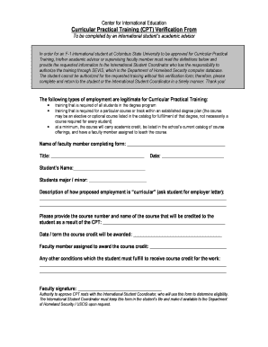 CPT Verification Form