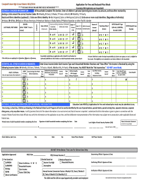 California Free and Reduced-Price Meals Application
