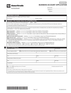 Business Account Application Form