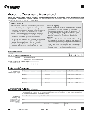 Fidelity Account Document Household Form