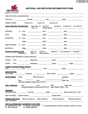 Material and Methods Information Form