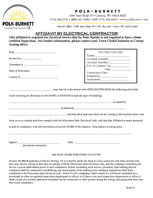 Affidavit by Electrical Contractor
