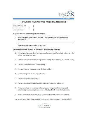 Notarized Statement of Property Ownership