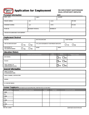 Employment Application Form