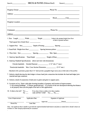 Deck and Patio Permit Application