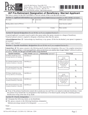 IAP Pre-Retirement Designation of Beneficiary