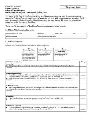 Performance Management Planning and Review Form