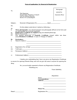 Pharmacy Registration Renewal Application