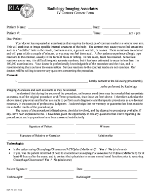 IV Contrast Consent Form